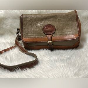 Dooney & Bourke Vintage Surrey Two Toned All Weather Leather Crossbody Handbag